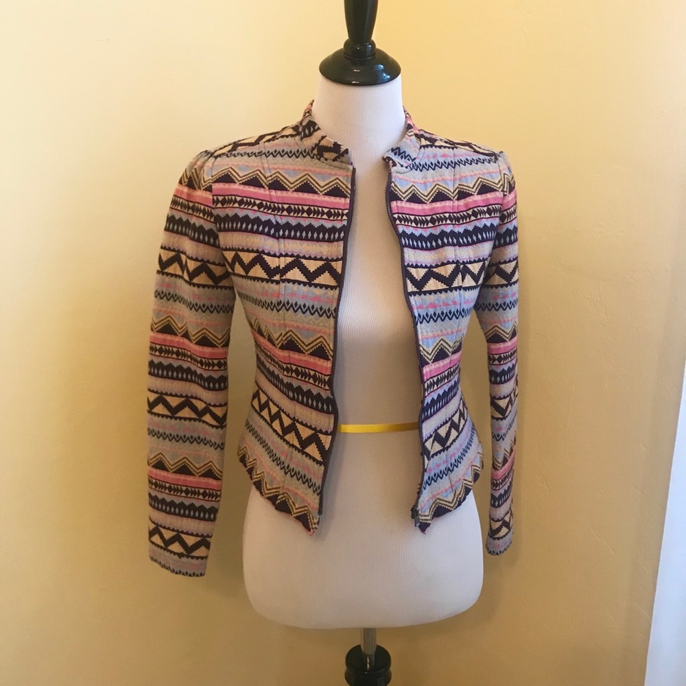 Octavia tribal print zip-up jacket